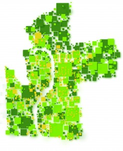 Neue Ansichten,  Karte Neu Olvenstedt, Büro für Stadtteilarbeit (IB)